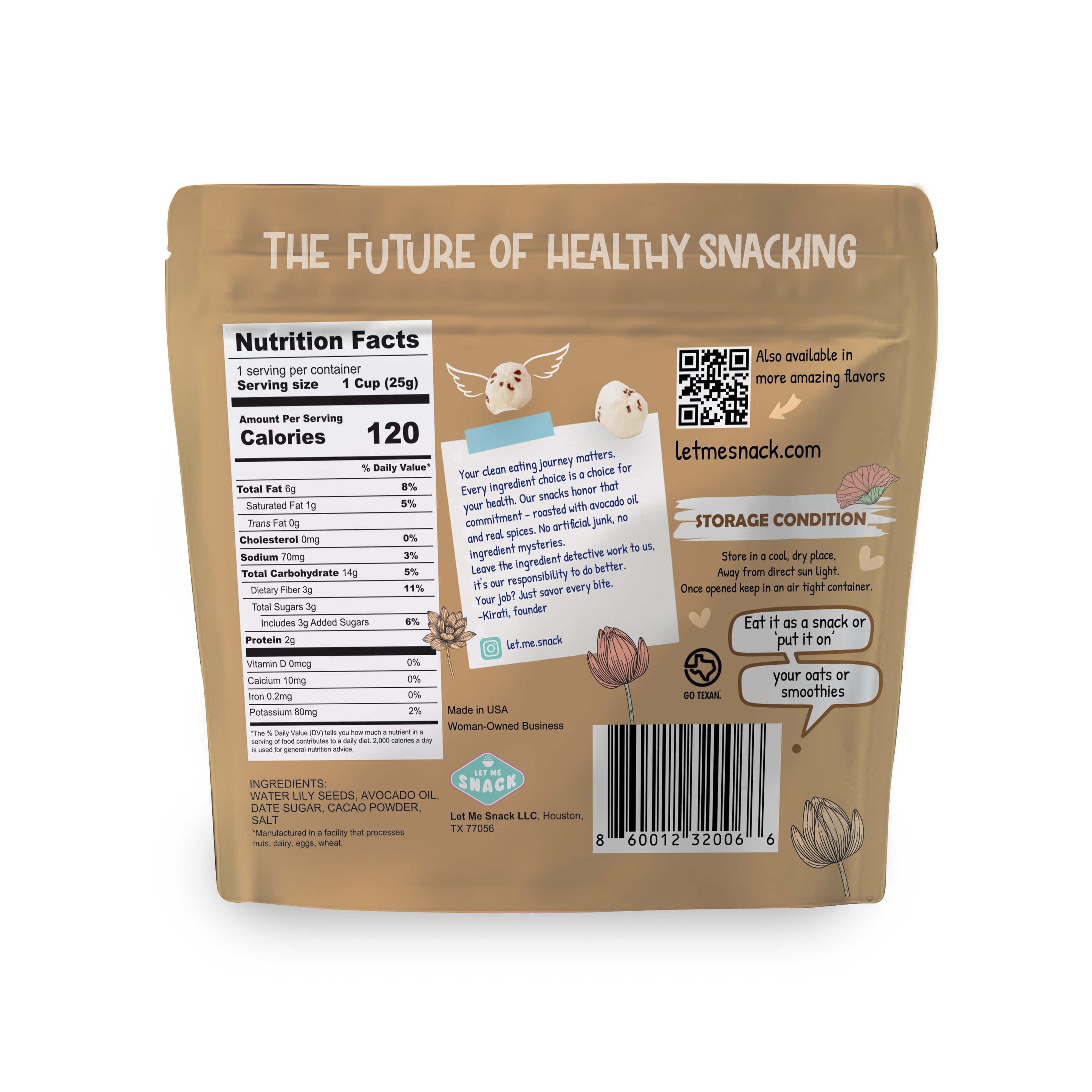 Nutrition facts for Cacao Clouds